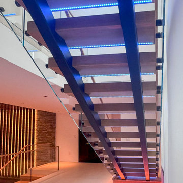 Project #126 | Contemporary Staircases with Integrated LEDs & Glass Railing