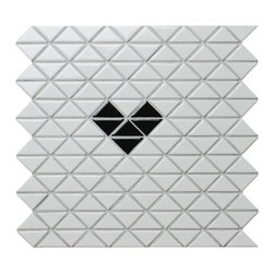 Heart Shape Pattern: Sweet Triangle Tile - TR1-SH-GW-B - Mosaic Tile