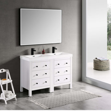 Luxury Double Vanity Set with LED Mirror