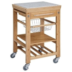 Amsen Kitchen Trolley Transitional Islands And Bowery Hill Granite Top Kitchen Cart