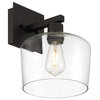 Port Nine Chardonnay Wall Sconce, Matte Black, Clear Glass, Replaceable LED