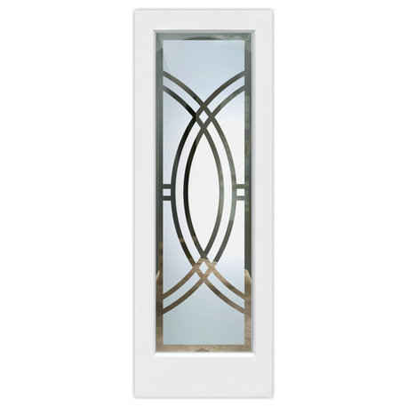 Front Doors - Demi Circle Frosted Glass Design - 30" x 80" - CUSTOMIZE ANY...