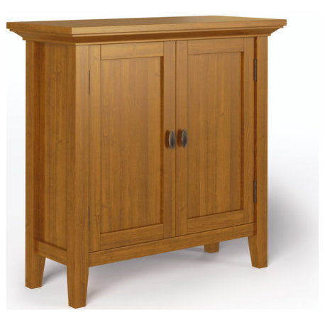 Redmond Solid Wood Low Storage Cabinet, Light Golden Brown