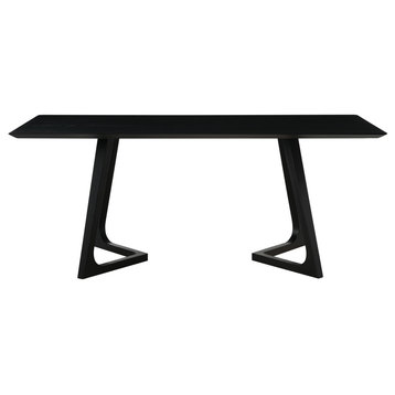 71 Inch Dining Table Rectangular Black Ash Black Mid-Century Modern