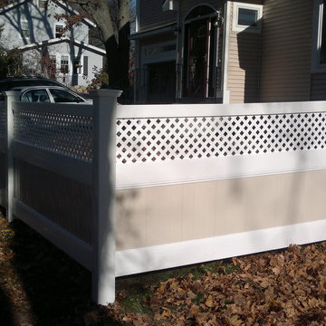 Vinyl Board and Lattice top fence