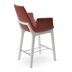 EIFFEL ARM COUNTER WOOD WHITE LACQUER - Bar Stools And Counter Stools