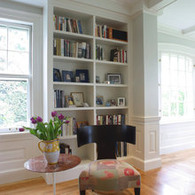 white bookshelves
