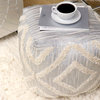 Pasargad Home Grandcanyon Cotton Pouf (Silver)