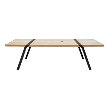 12-Seater Solid Oak Dining Table, Black