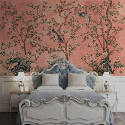 Rosa Chinoiserie, Pink Color Room Wallpaper - Wallpaper
