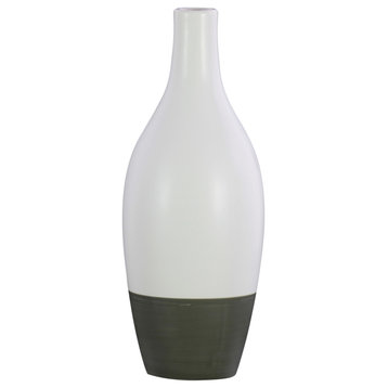 Urban Trends Stoneware Vase, White