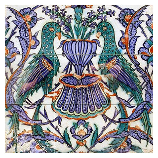 Tile Mural An Iznik pattern polychrome pottery Backsplash, Four Inch ...