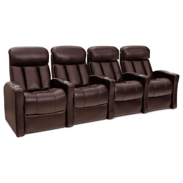 Seatcraft Baron Home Theater Seating, Brown, Row of 4