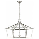 Visual Comfort - Darlana Wide Hexagonal Lantern, 4-Light, Polished Nickel, 32"W - This beautiful wall lantern will magnify and decorate your home with a perfect mix of fixture and function. This fixture adds a clean, refined look to your outdoor space. Elegant lines, sleek and high-quality contemporary finishes. A subtle interplay of traditional design elements creates the charming lantern aesthetic of the Visual Comfort Outdoor family.Visual Comfort has been the premier resource for signature designer lighting. For over 30 years, Visual Comfort has produced lighting with some of the most influential names in design using natural materials of exceptional quality and distinctive, hand-applied, living finishes.