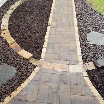 Natural Stone Inlay Paver Sidewalk