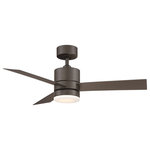 Modern Forms - Axis 3-Blade Smart Ceiling Fan 44" Bronze, 3500K LED Kit - A simple, sophisticated smart fan that works seamlessly in transitional, minimalist and other modern environments, Axis is perfectly sized for medium-sized kitchens, bedrooms and living rooms, and its wet-rated status and weather-resistant finish make it prime for outdoor use as well. Unleash the full potential of Axis with our Modern Forms app, which offers smart features like Adaptive Learning and Away Mode, and helps cut down on energy use by integrating with your smart thermostat. Modern Forms Fans pair with the smart home tech you know and love, including Google Assistant, Amazon Alexa, Samsung Smart Things, Ecobee, Control4, and Josh AI. Coming Soon: Savant, Lutron Homeworks, and Nest. Free app download: Sync with our exclusive Modern Forms app to control fan speed, use smart features like breeze mode, adaptive learning, create groups, and reduce energy costs. New: Bluetooth compatible for improved range and an unlimited amount of fans can be control with remote or wall control within range. Battery operated Bluetooth remote control with wall cradle included (Part # F-RCBT-WT). Optional Bluetooth hardwired wall control sold separately (Part# F-WCBT-WT) and can be set-up as 3 or 4 way switches when you purchase more than one. Can be controlled through an Android or iOS wall mounted tablet with Wi-fi. Modern Forms Fans are made with incredibly efficient and completely silent DC motors and are up to 70% more efficient than traditional fans. Every fan is factory-balanced and sound tested to ensure each fan will never wobble, rattle or click. Replaceable LED luminaire powered by WAC Lighting, features smooth and continuous brightness control. Available in 2700K, 3000K, and 3500K options, order accordingly. An optional cover is included to conceal luminaire. ETL & cETL Wet Location Listed for indoor or outdoor applications. Can be installed on slope ceilings up to a 32 degree slope (XF-SCK Slope Ceiling Kit available for slopes 32-45 Degrees). Downrods sold separately for longer lengths. Item(s) may contain traces of chemical(s) from Prop 65 list. Warning: Cancer and Reproductive Harm