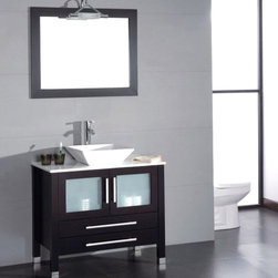 Contemporary 36 inch Single Vessel Sink Vanity - Bathroom Vanities And Sink Consoles