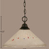 1-Light Chain Hung Pendant, Matte Black/Frosted Crystal