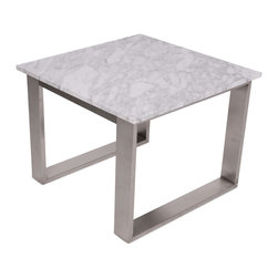 Jupiter End Table | White Marble - Side Tables And End Tables