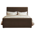Meridian Furniture - Sloan Black Velvet Full Bed, Brown, Full - Cuddle up and rest from the welcoming confines of this Sloan velvet bed. This stunningly beautiful bed is just the thing for a bedroom makeover that turns heads. The bed's headboard, footboard and sides are covered in the softest rich brown velvet for a striking look that is elegantly contemporary in your master bedroom suite or other space. The curved design of the headboard and footboard add visual interest, and the design features a sturdy frame for dependable use.