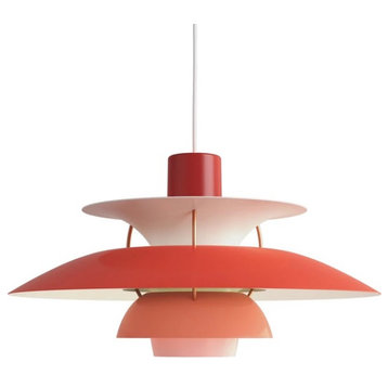 Mid-Century Pendant Lamp, Hues of Red