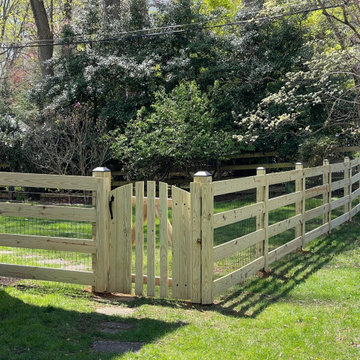 4 board ranch rail fencing with wire mesh