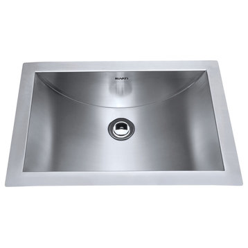 21"x15" Brushed Stainless Steel Rectangular Bathroom Sink Undermount