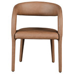 Meridian Furniture - Meridian Furniture Sylvester Faux Leather Dining Chair, Brown - Modernize your home with this Sylvester brown vegan leather dining chair. Featuring soft and durable brown vegan leather upholstery, this chair offers you a comfortable and long-lasting place to sit while you dine. It's fully upholstered, giving it a solid look that is ideal for any contemporary home. Its rounded back provides upper back support, while its semi-open design makes a fashionable decorative statement that is sure to catch the eyes of anyone who joins you for dinner.