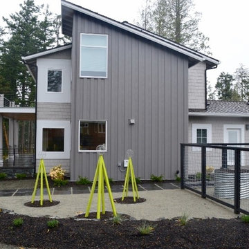 Trellis as functional art in Camano Island garden