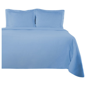 Extra Soft Reversible Duvet Cover Set, Light Blue Solid, King/ Cal King