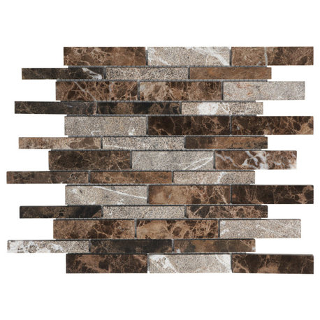 Modket Brown Emperador Marble Stone Texture Mosaic Tile Backsplash TDH466NS