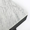 Viola 44" Rectangular Italian Carrara White Marble Writing Desk, Black, 18" Wide