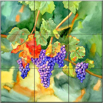Tile Mural, Vineyard Harvest by Lynnea Washburn
