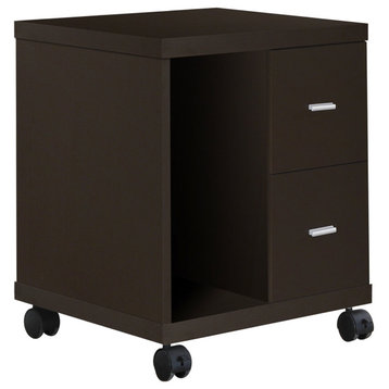 HomeRoots Office Cabinet Cappucino With 2 Drawer on Castors