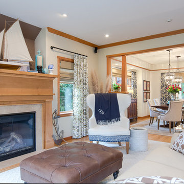 California Coastal Home Traditional Style Living Room with a Nautical Feel
