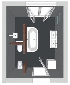 Bathroom layout idea 8x8