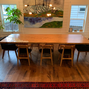 Custom Birdseye Maple Dining Table with Tile Inlay
