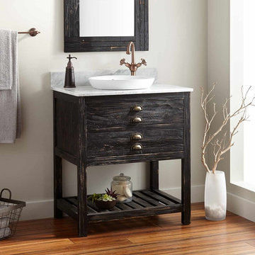 30" BENOIST RECLAIMED WOOD CONSOLE VANITY FOR SEMI-RECESSED SINK - ANTIQUE PINE