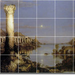 Picture-Tiles.com - Thomas Cole Historical Painting Ceramic Tile Mural #169, 72"x48" - Mural Title: The Course Of Empire Desolation