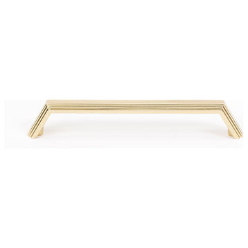 Alno A427-6 Nicole Modern 6" Center to Center Modern Angled - Unlacquered Brass