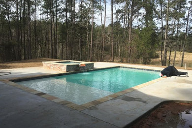 16 x 32 Gunite pool with Copper spill over spa