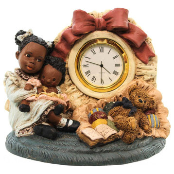 All Gods Children ALAYSHA Polyresin African American Black Clock 2800