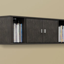 Prepac Washed Ebony Floating Hutch - Display And Wall Shelves 