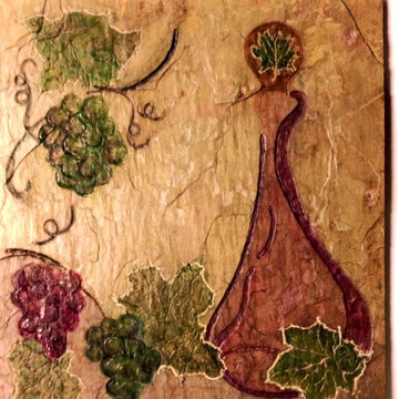 Kitchen Tile /Wine Cellar Tile: Wine themed artisan stone tile