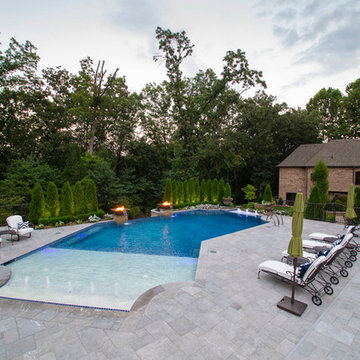 fire & water w/ infinity edge custom gunite pool