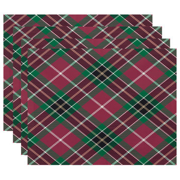 Mad for Plaid 18"x14" Red Holiday Print Placemat, Set of 4