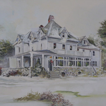 Hudson River School Art Movement inspired dining room