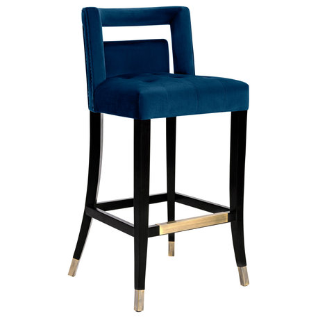 Hart Navy Velvet Counter Stool - Navy