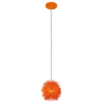 Varaluz 169M01SOR 1-Light Mini Pendant Urchin Electric Pumpkin