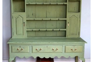 Antique Welsh Dresser painted in Miss Mustard Seed Milk Paint Luckett's Green